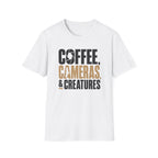 Coffee, Cameras & Creatures T-shirt