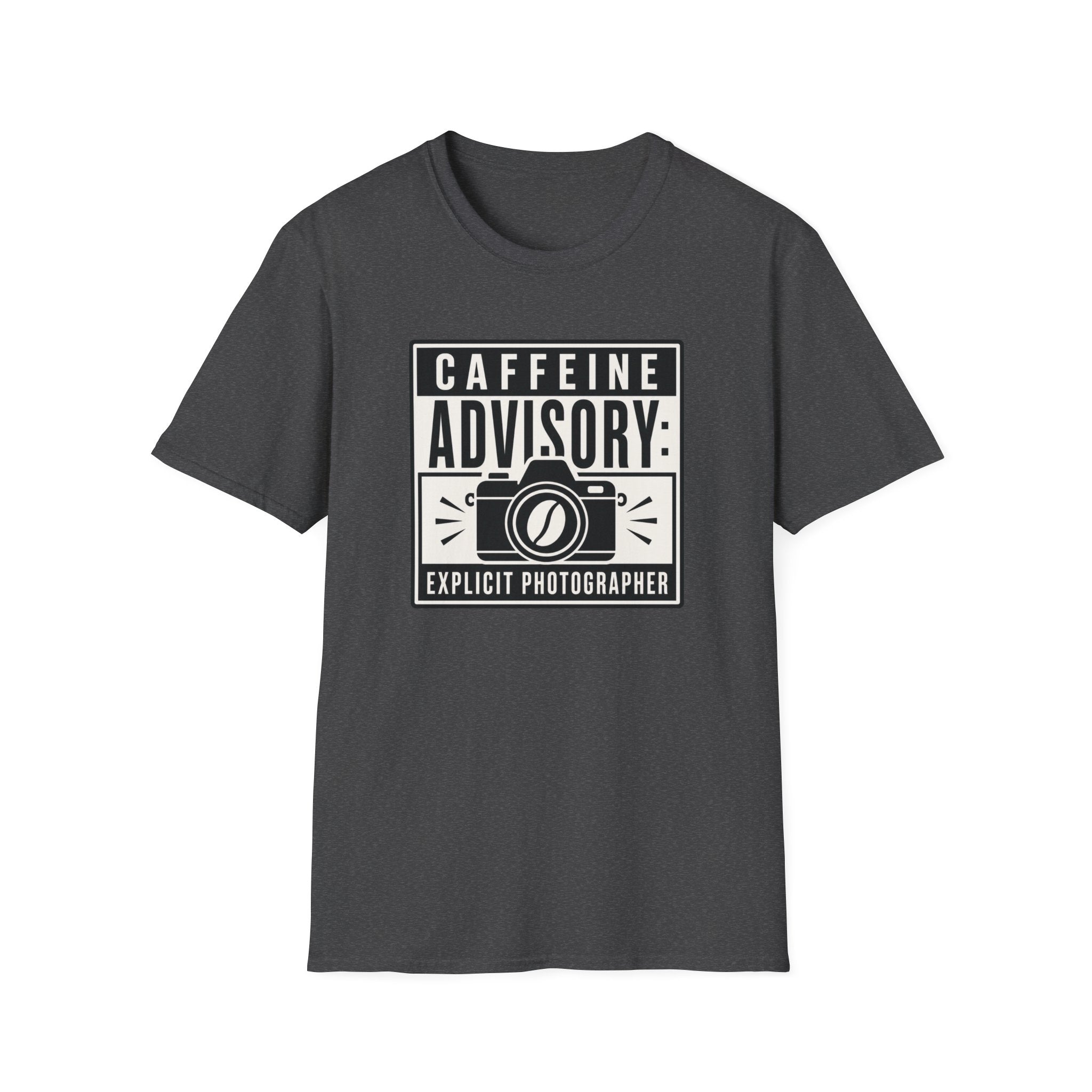 Caffeine Advisory Explicit Photographer T-shirt
