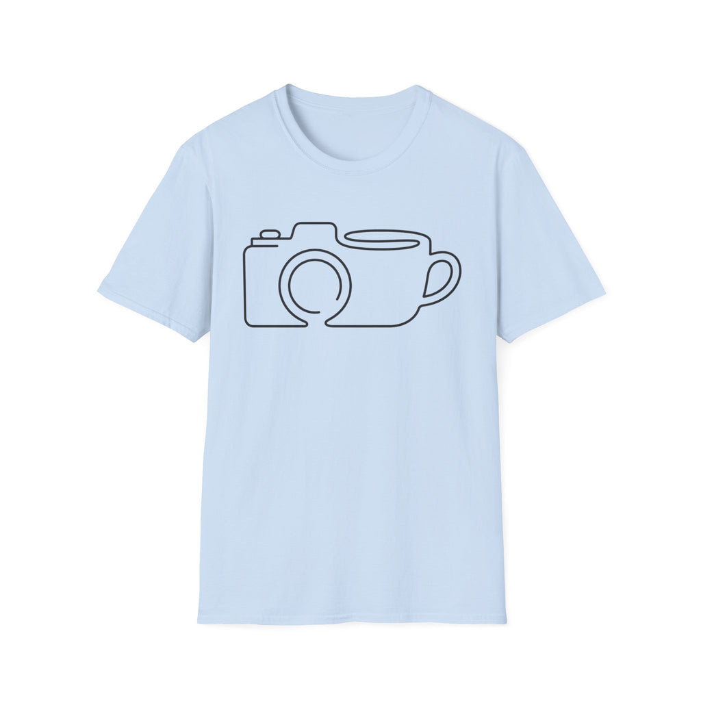 Camera & Mug Line Art T-Shirt