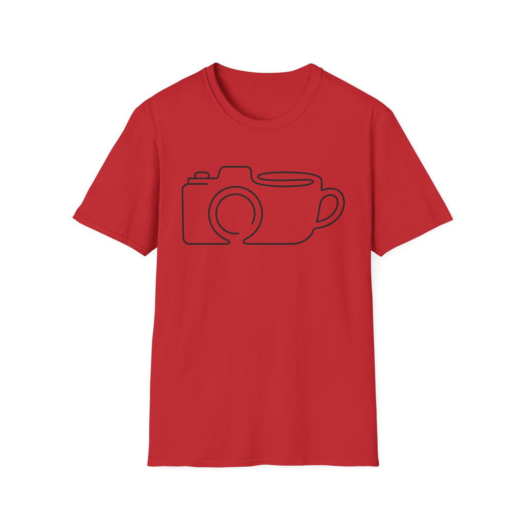 Camera & Mug Line Art T-Shirt
