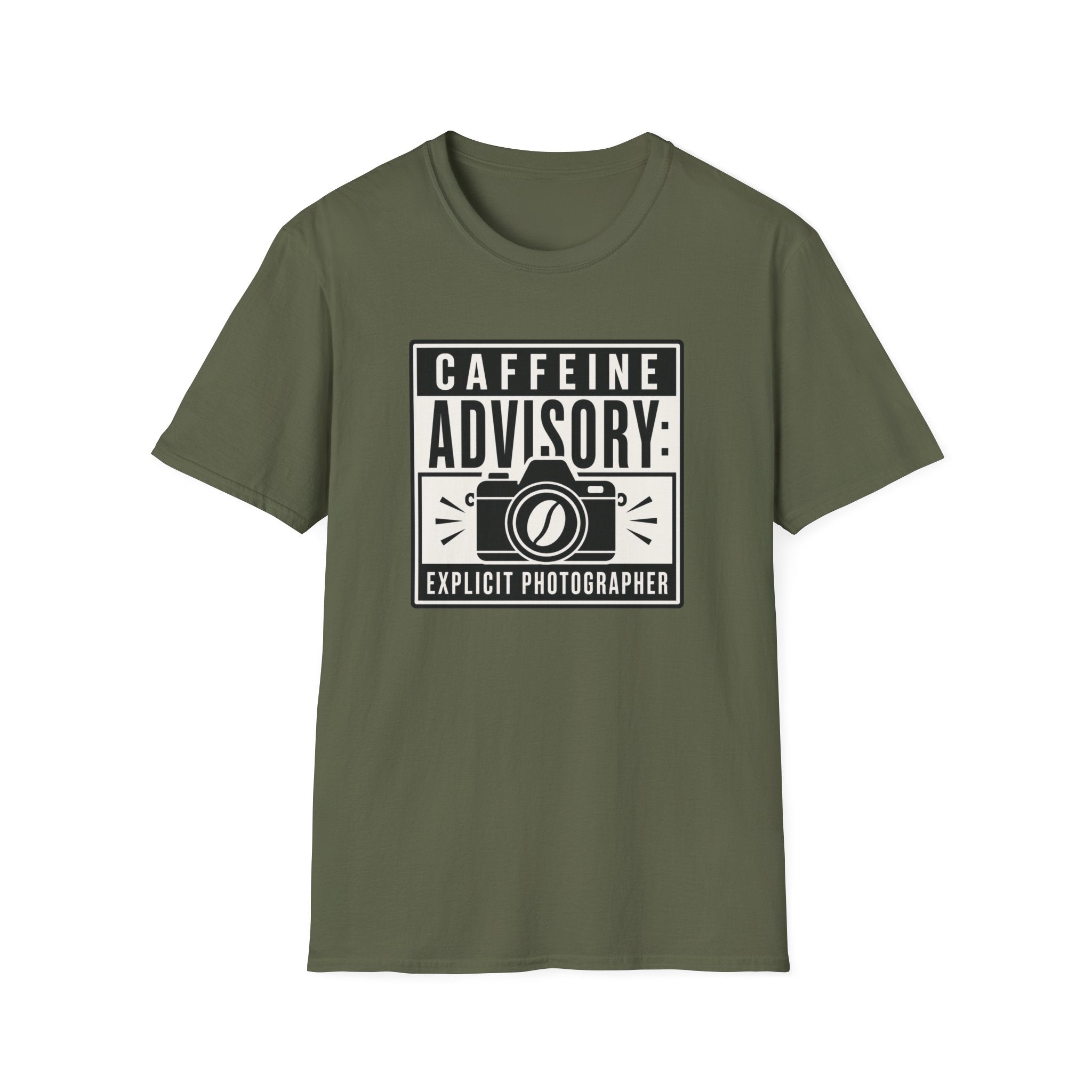 Caffeine Advisory Explicit Photographer T-shirt