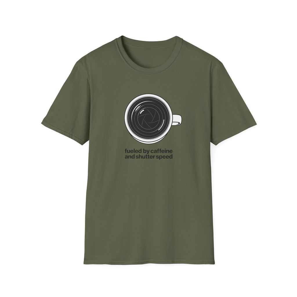 Fuelled by caffeine and shutter speed T-shirt
