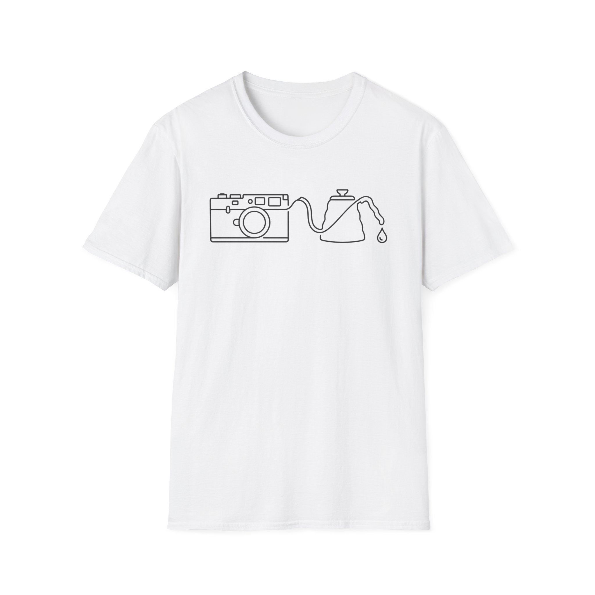 Camera Coffee Line Art T-Shirt