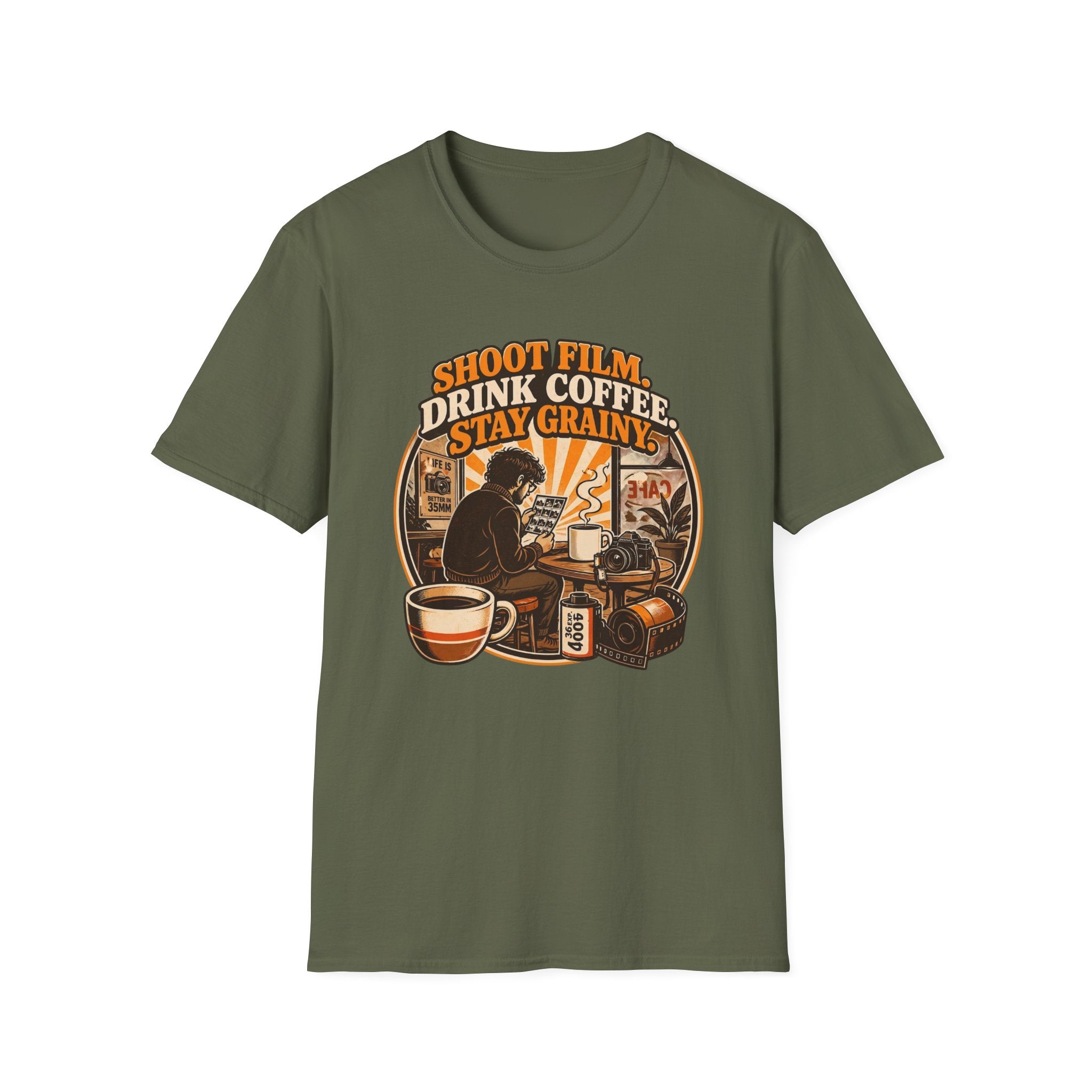 Shoot Film Drink Coffee Stay Grainy T-Shirt
