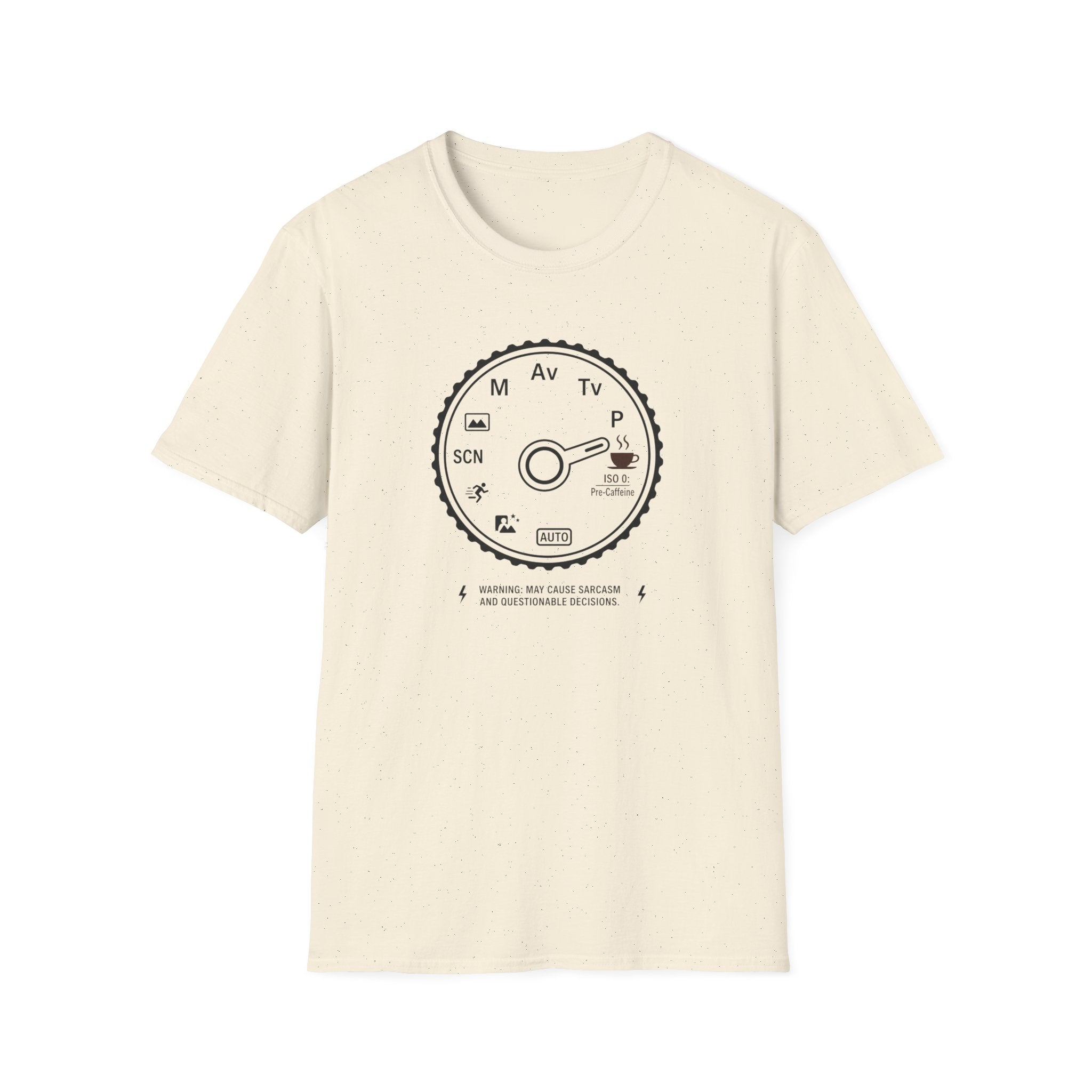 Pre-caffeine Camera Mode Dial T-shirt