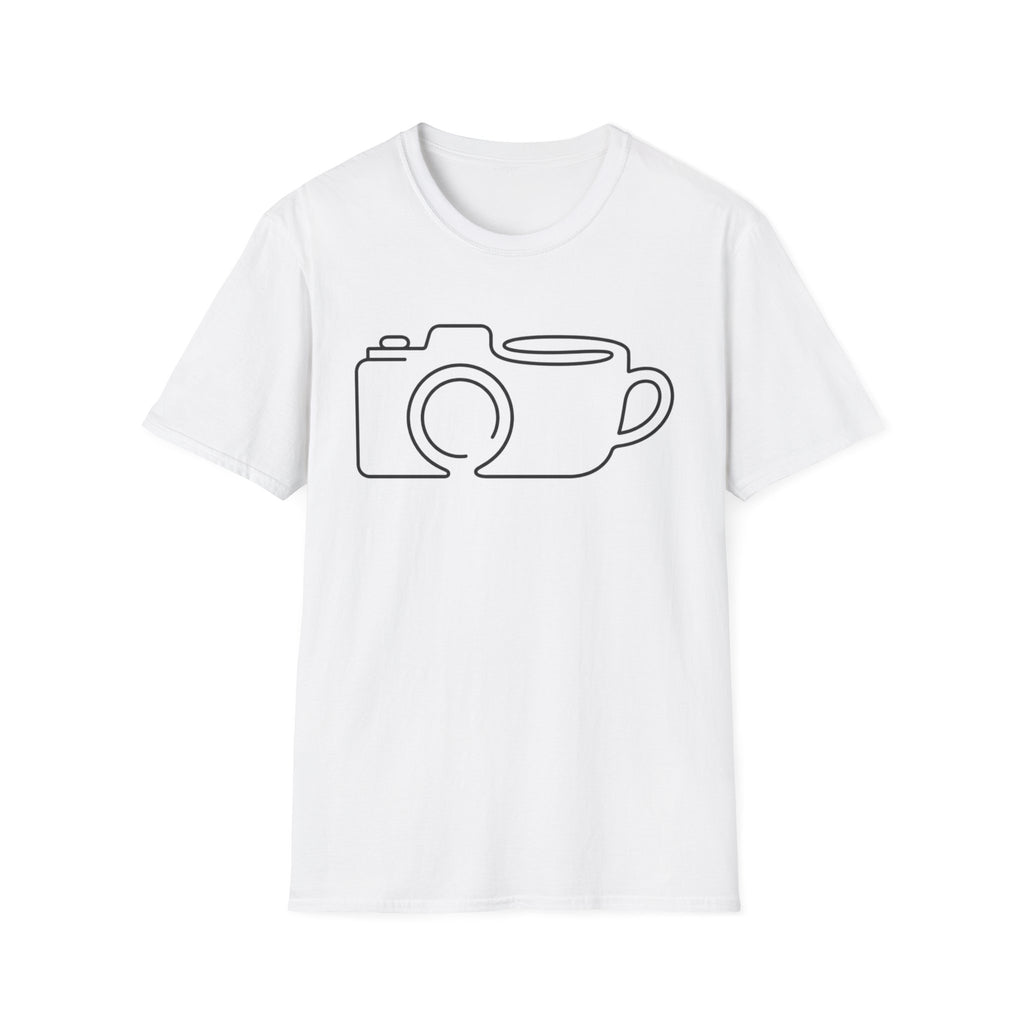Camera & Mug Line Art T-Shirt