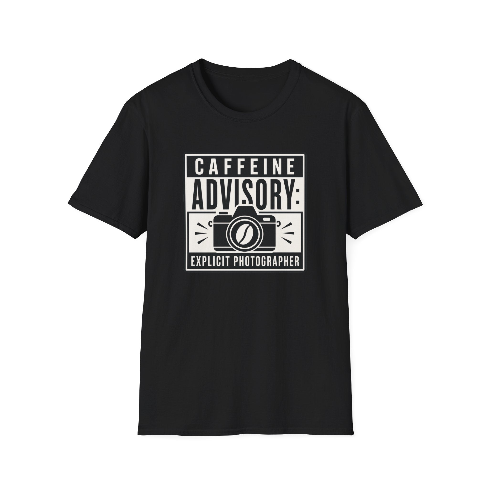 Caffeine Advisory Explicit Photographer T-shirt