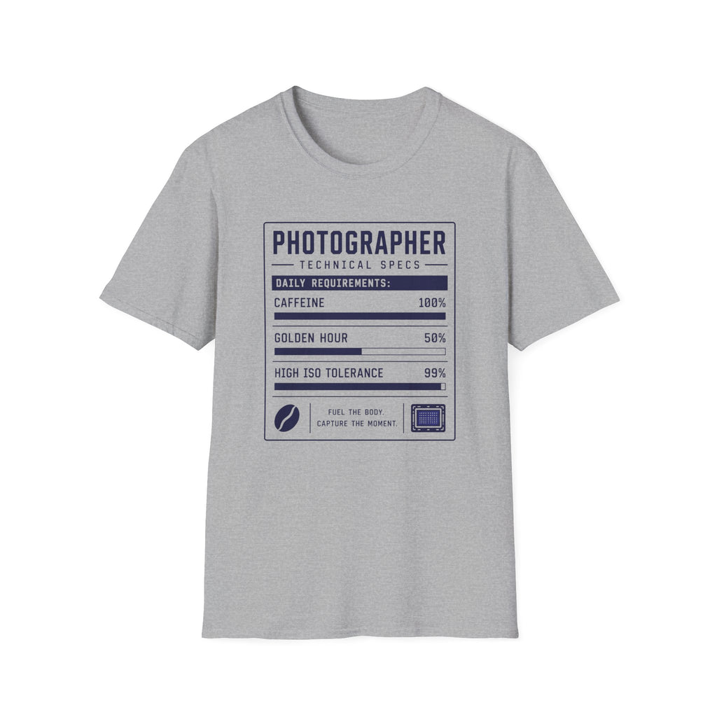 Photographer Nutritional Label T-Shirt