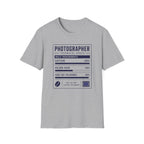 Photographer Nutritional Label T-Shirt
