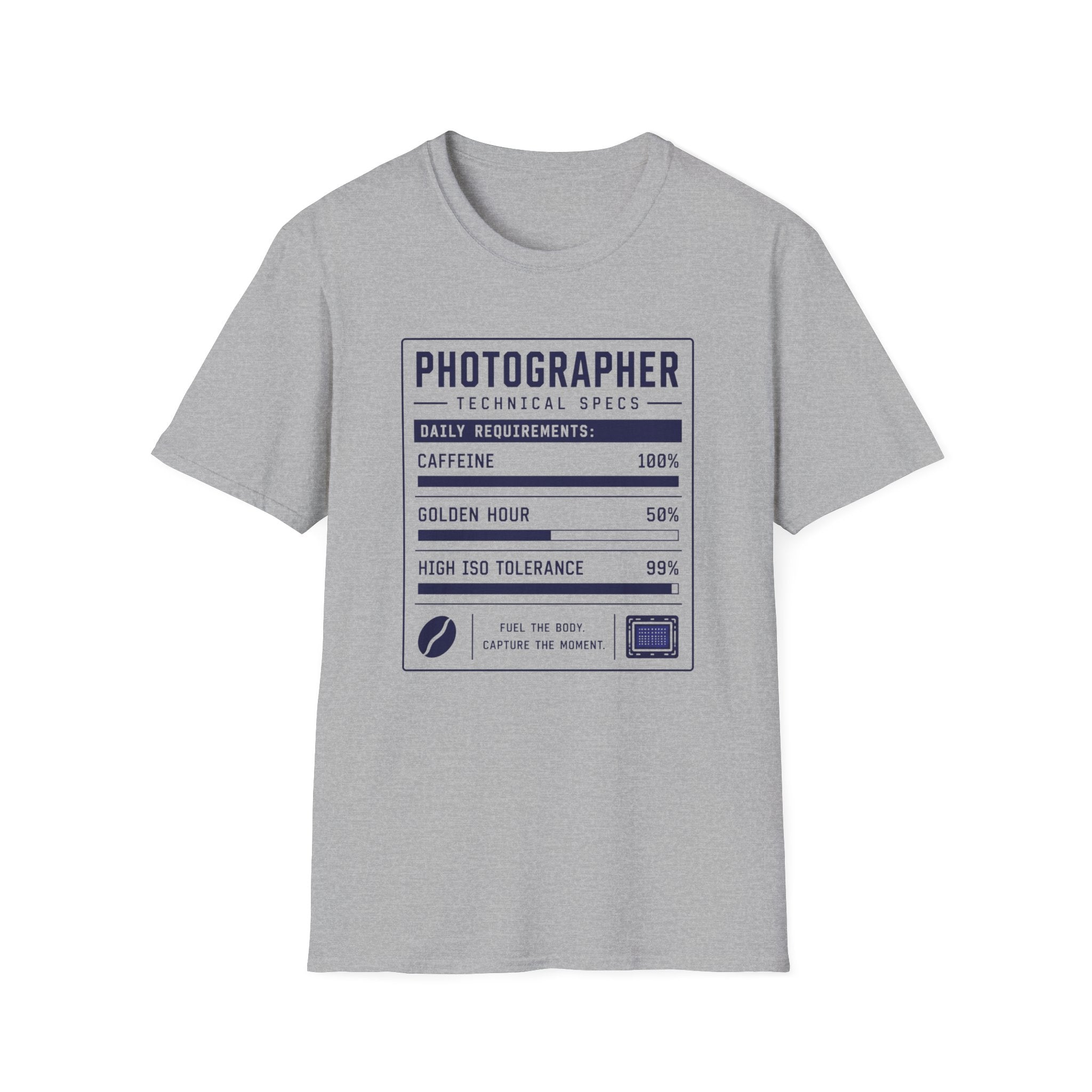 Photographer Nutritional Label T-Shirt