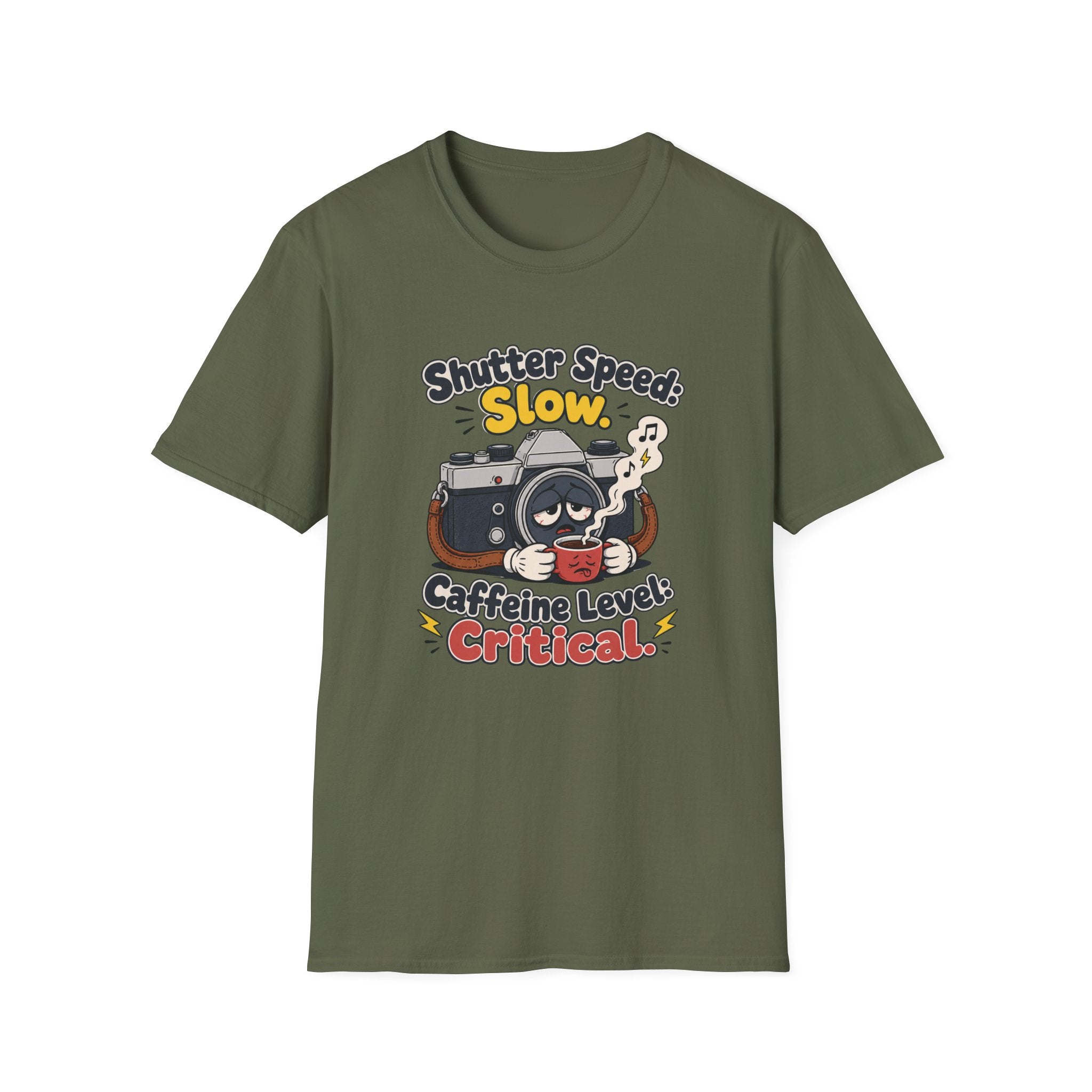 Shutter Speed Slow Caffeine Level Critical T-shirt