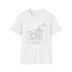 Camera, Iced Coffee, Sun. Summer’s Here T-shirt