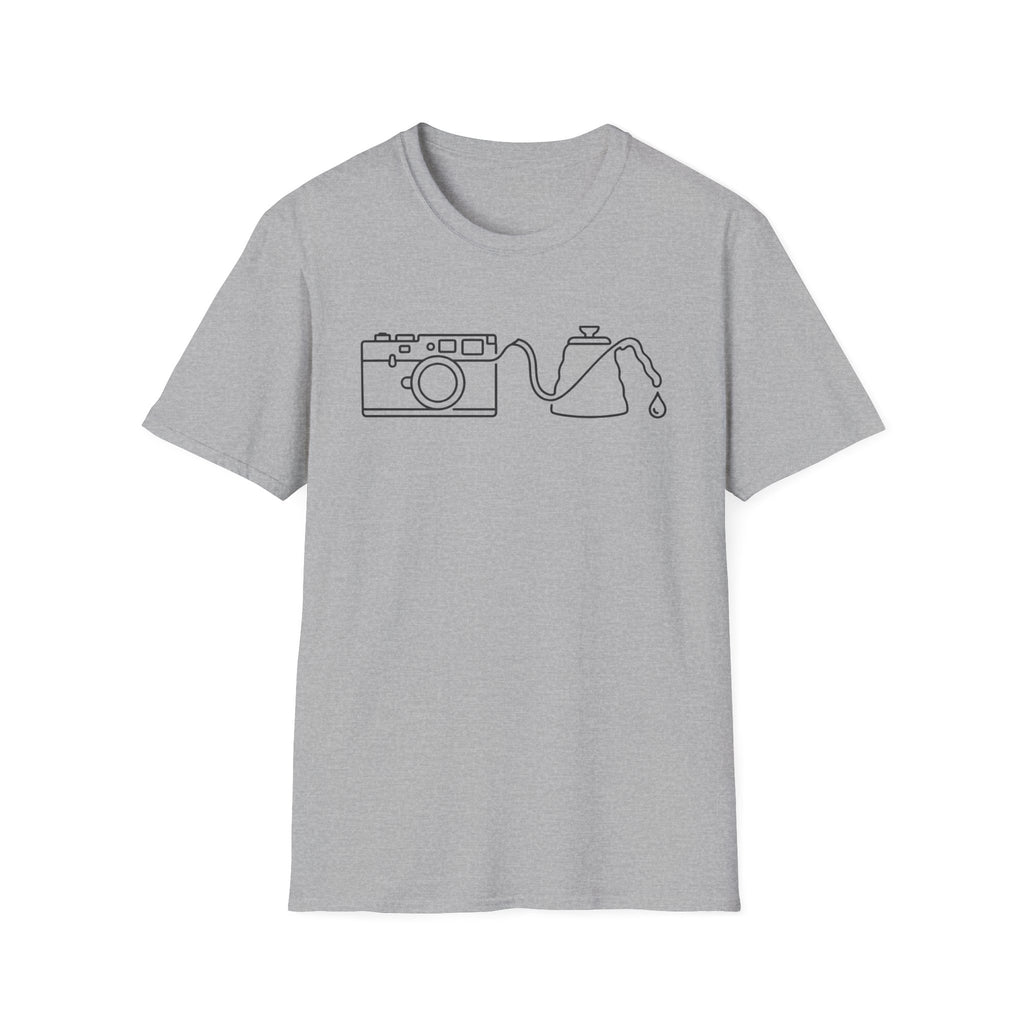 Camera Coffee Line Art T-Shirt