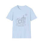 Camera, Iced Coffee, Sun. Summer’s Here T-shirt