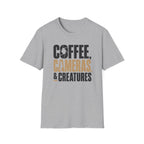 Coffee, Cameras & Creatures T-shirt
