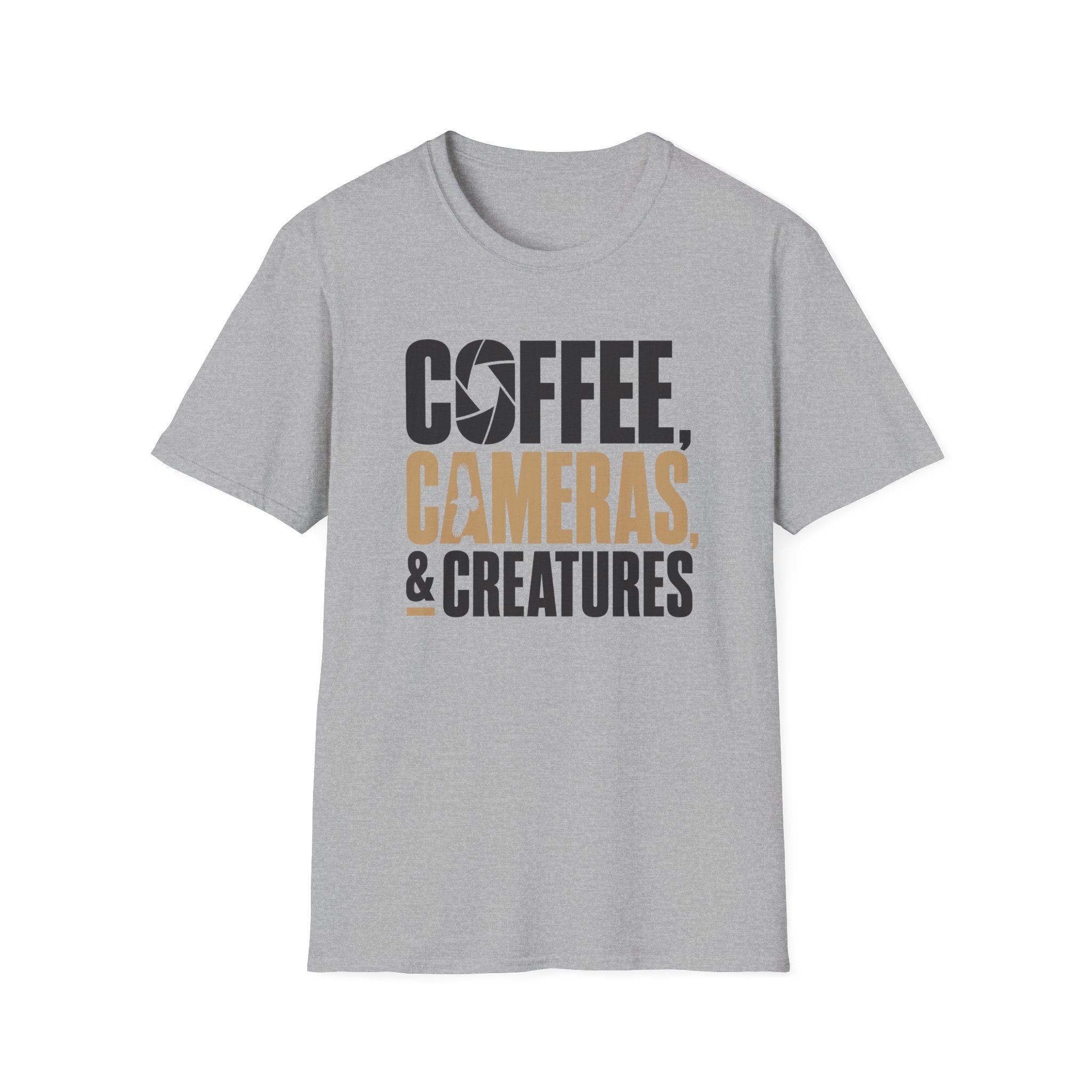Coffee, Cameras & Creatures T-shirt