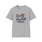 Morning Coffee, Photos, & Sunset Vibes T-shirt