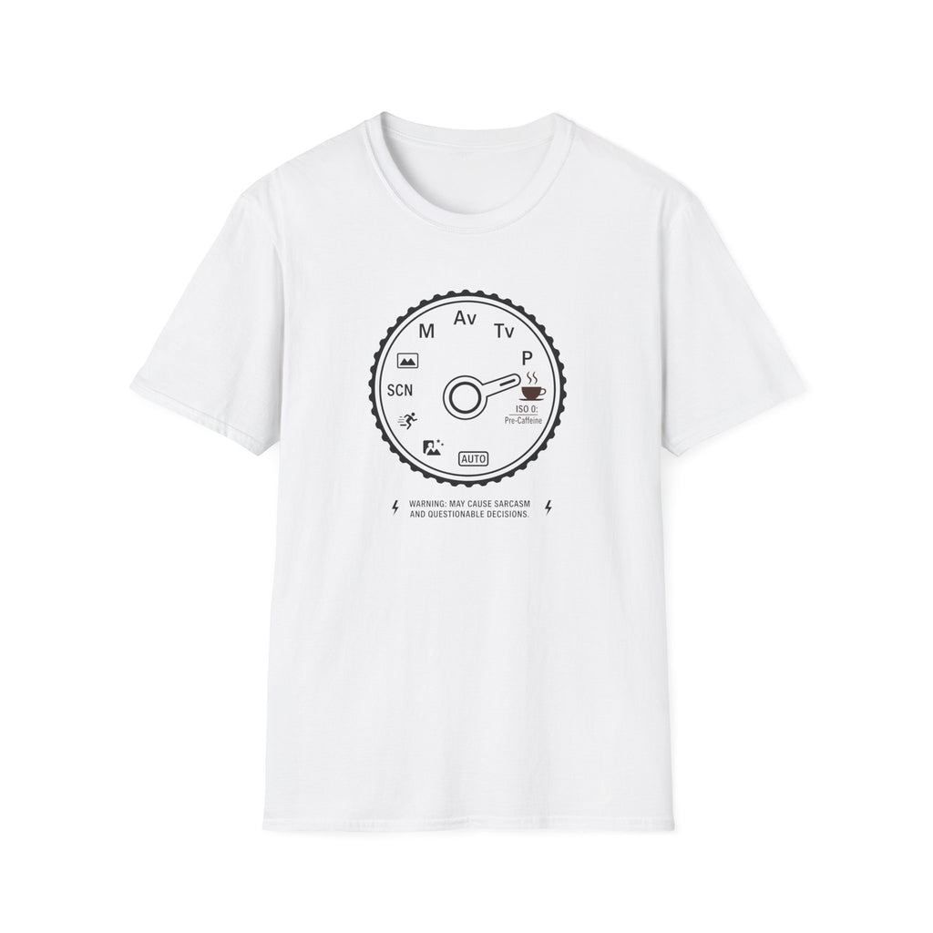Pre-caffeine Camera Mode Dial T-shirt
