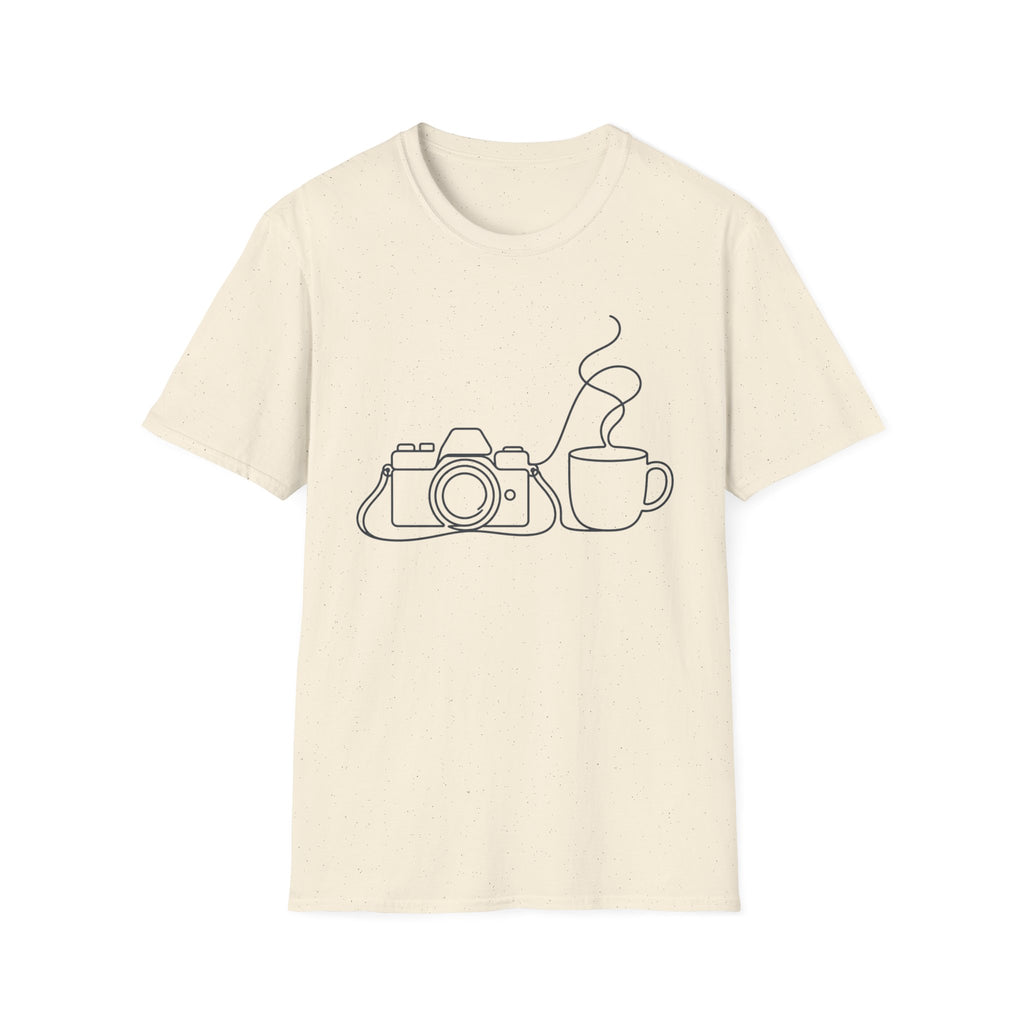Camera & Cup Line Art T-Shirt
