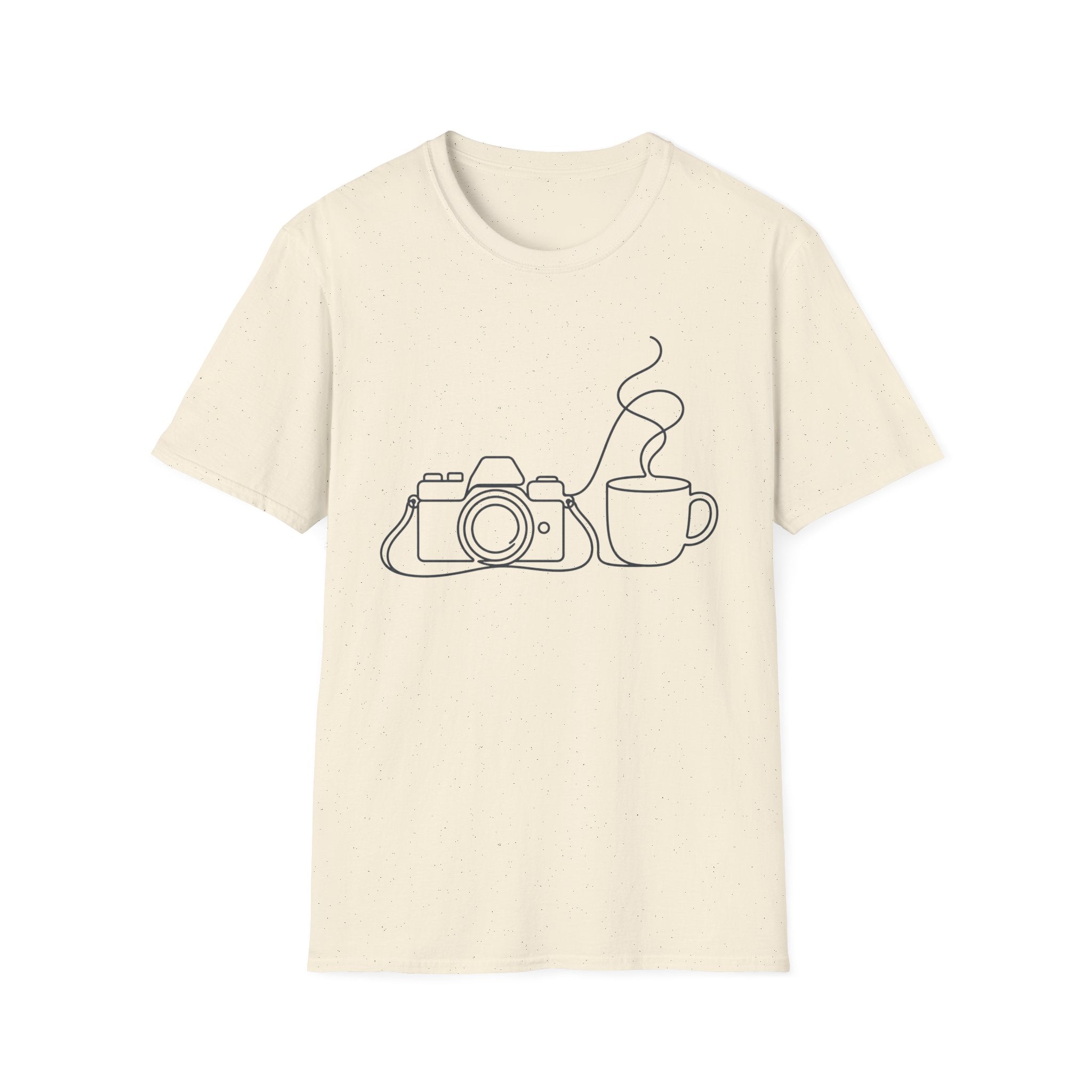 Camera & Cup Line Art T-Shirt