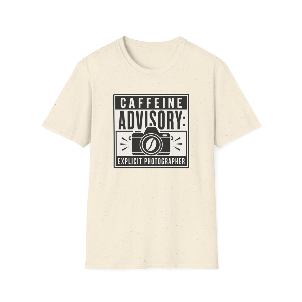 Caffeine Advisory Explicit Photographer T-shirt
