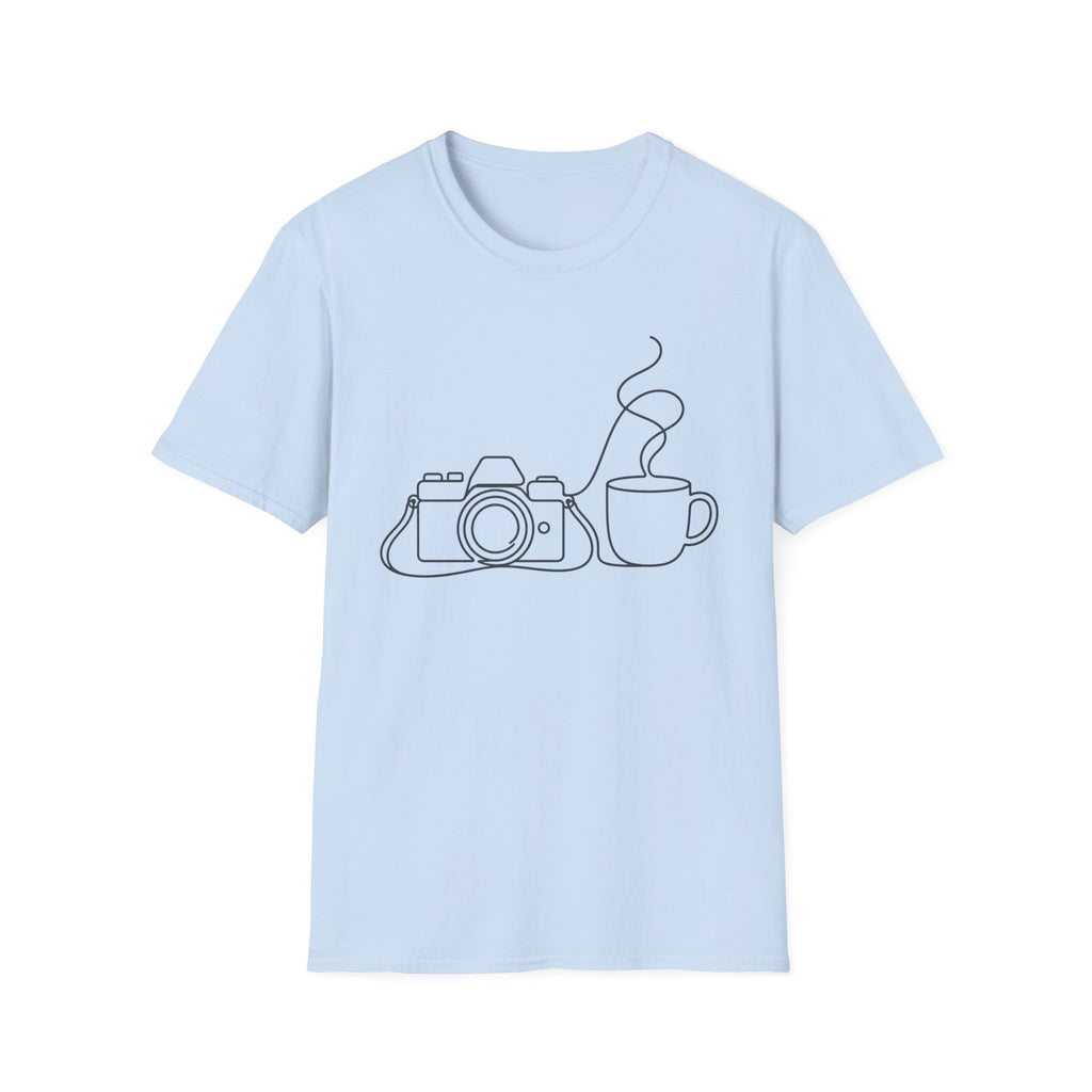 Camera & Cup Line Art T-Shirt