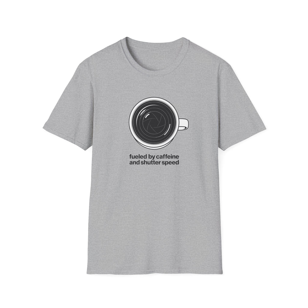 Fuelled by caffeine and shutter speed T-shirt