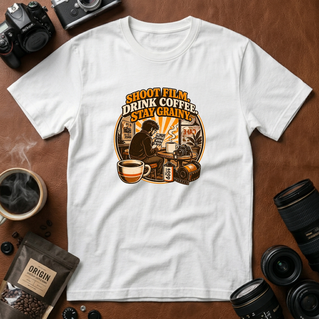 Shoot Film Drink Coffee Stay Grainy T-Shirt
