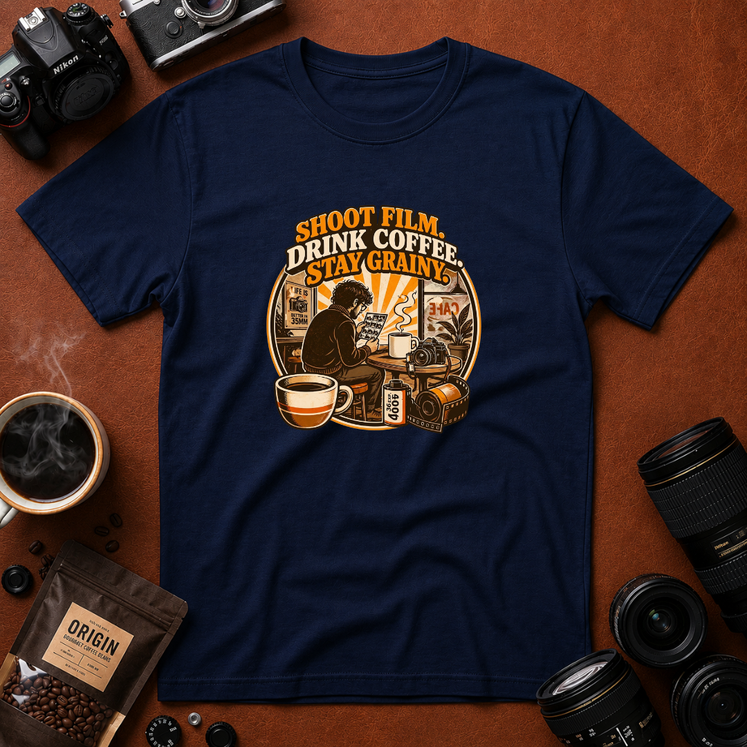 Shoot Film Drink Coffee Stay Grainy T-Shirt