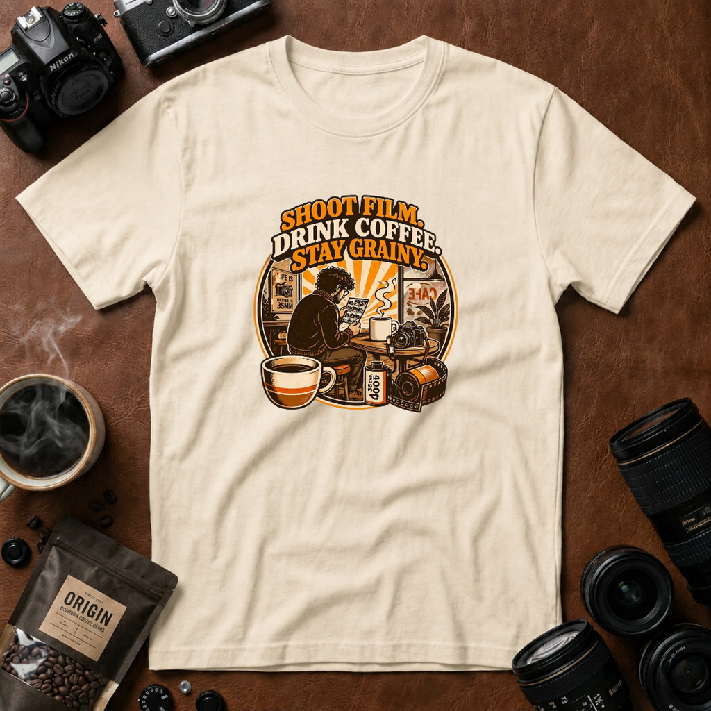 Shoot Film Drink Coffee Stay Grainy T-Shirt
