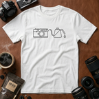 Camera Coffee Line Art T-Shirt