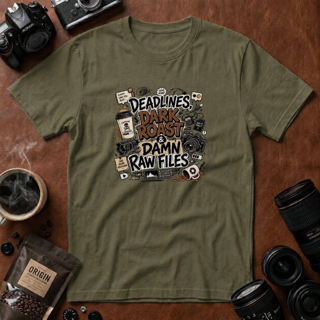 Deadlines Dark Roast & Damn Raw Files T-Shirt