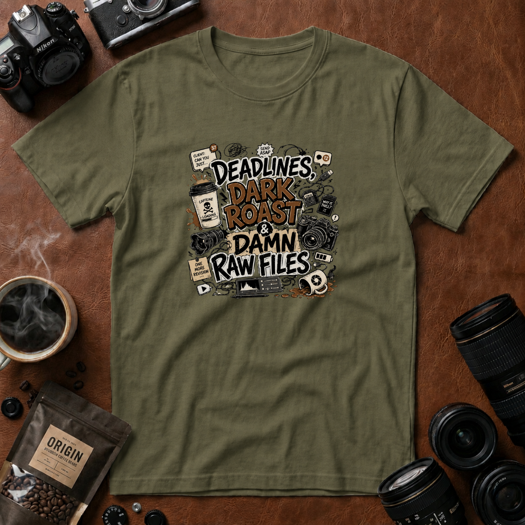Deadlines Dark Roast & Damn Raw Files T-Shirt