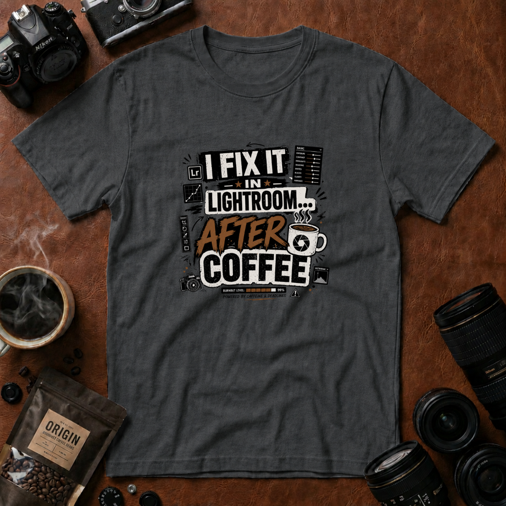 I Fix it in Lightroom After Coffee T-Shirt