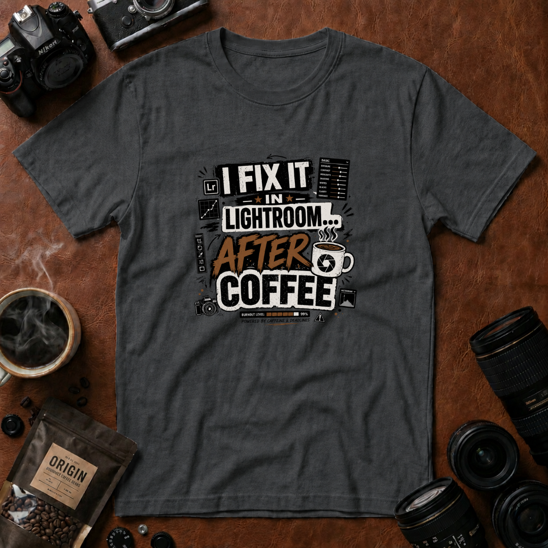 I Fix it in Lightroom After Coffee T-Shirt