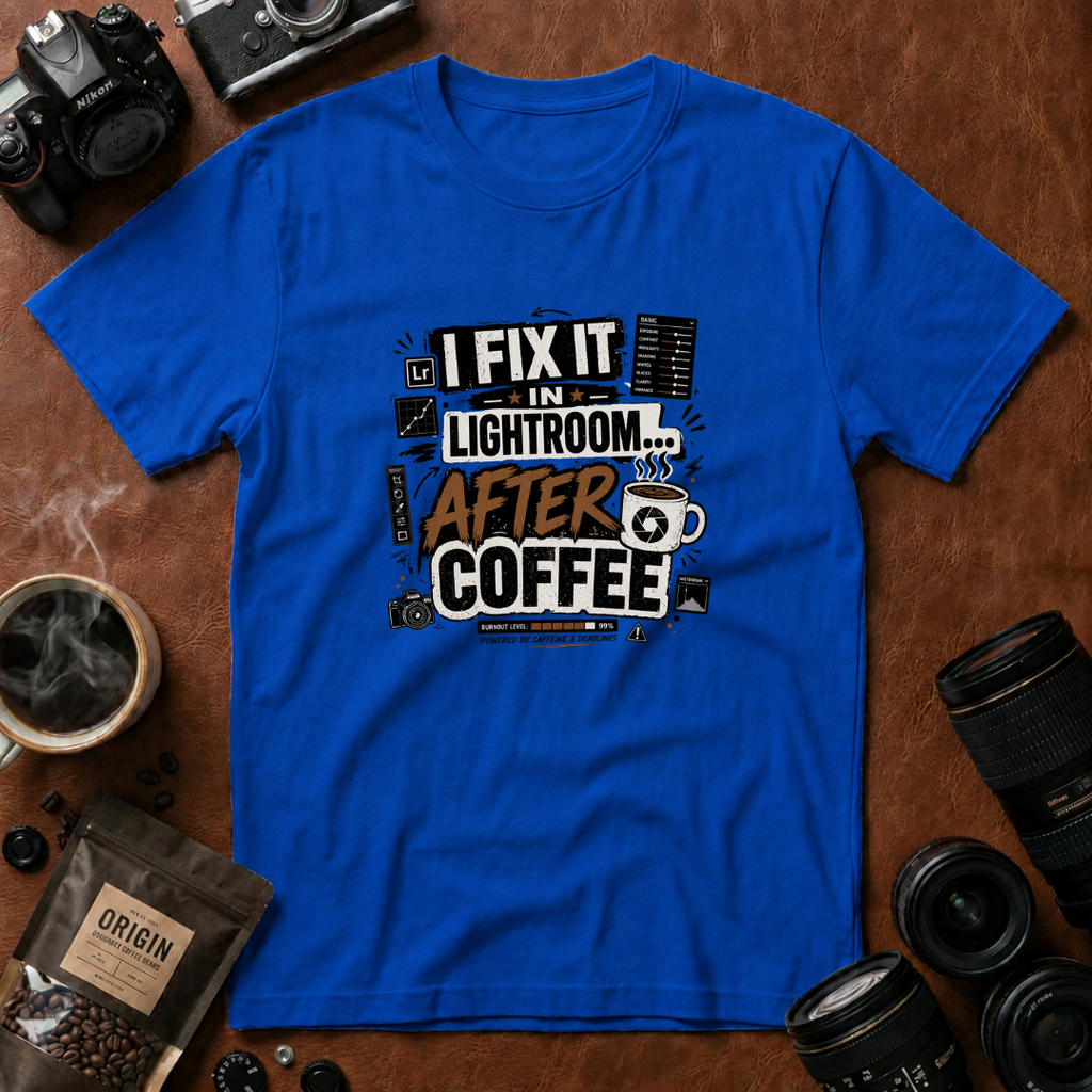 I Fix it in Lightroom After Coffee T-Shirt