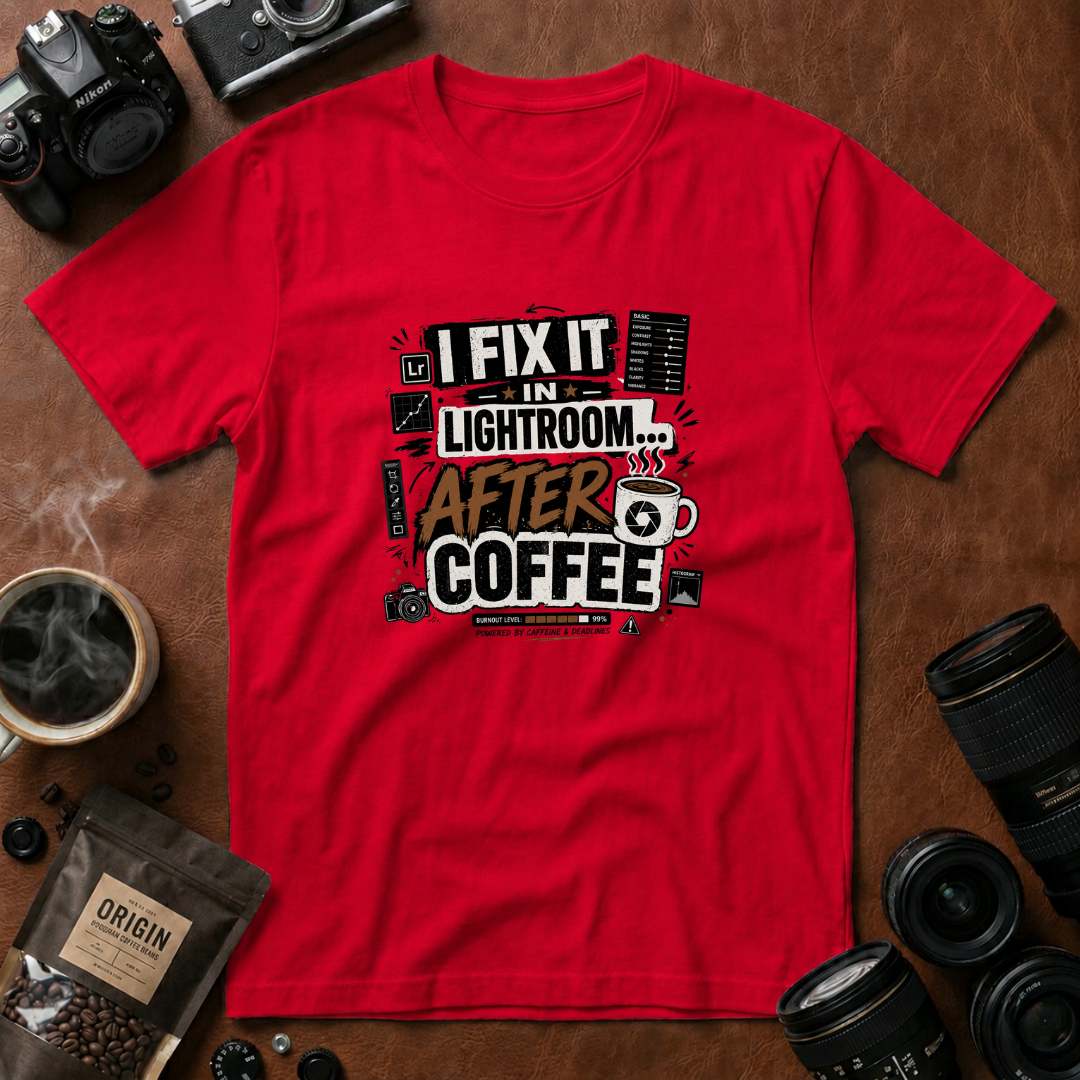 I Fix it in Lightroom After Coffee T-Shirt
