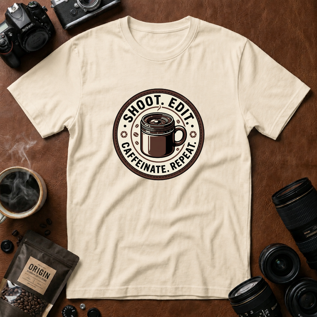 Shoot Edit Caffeinated Repeat T-Shirt
