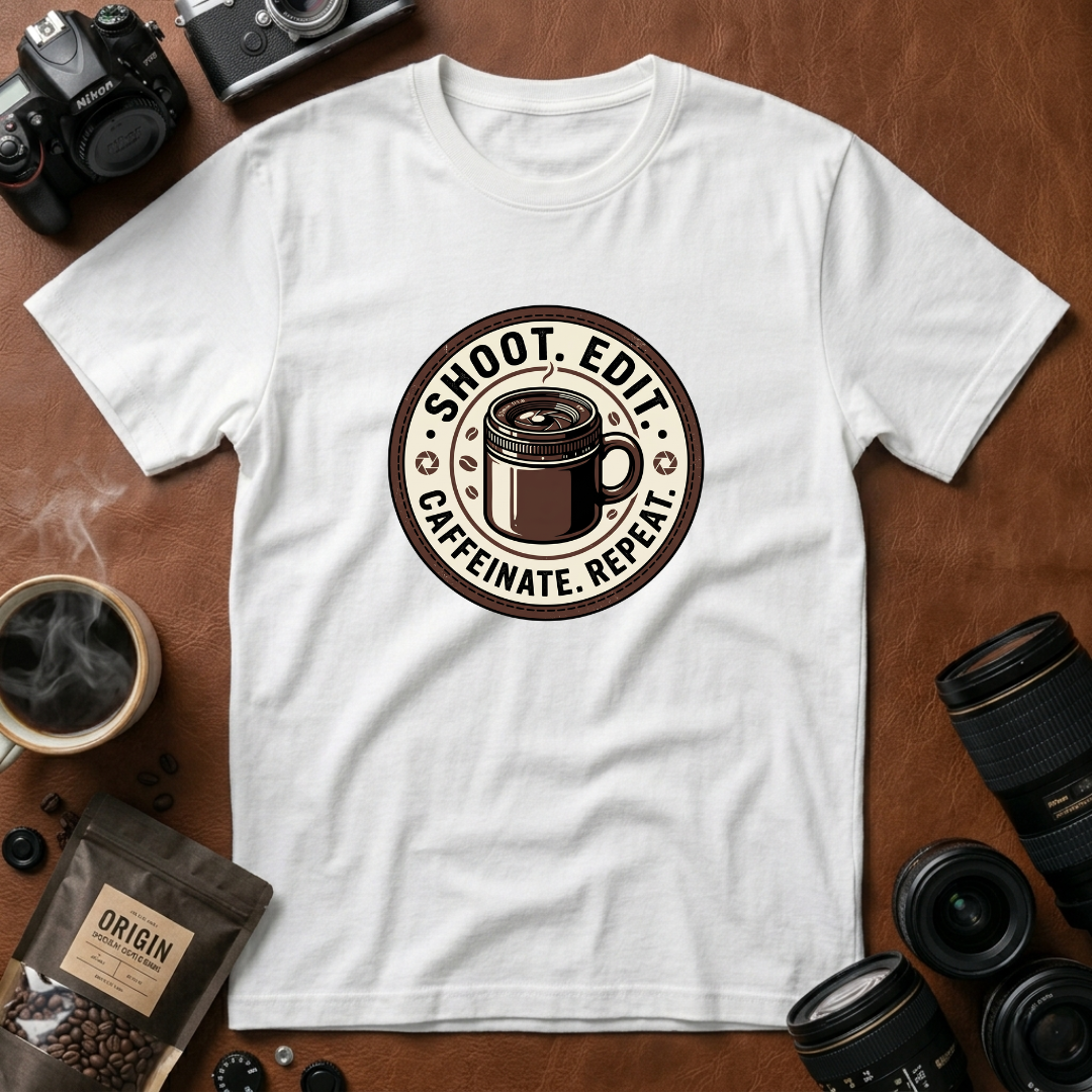 Shoot Edit Caffeinated Repeat T-Shirt