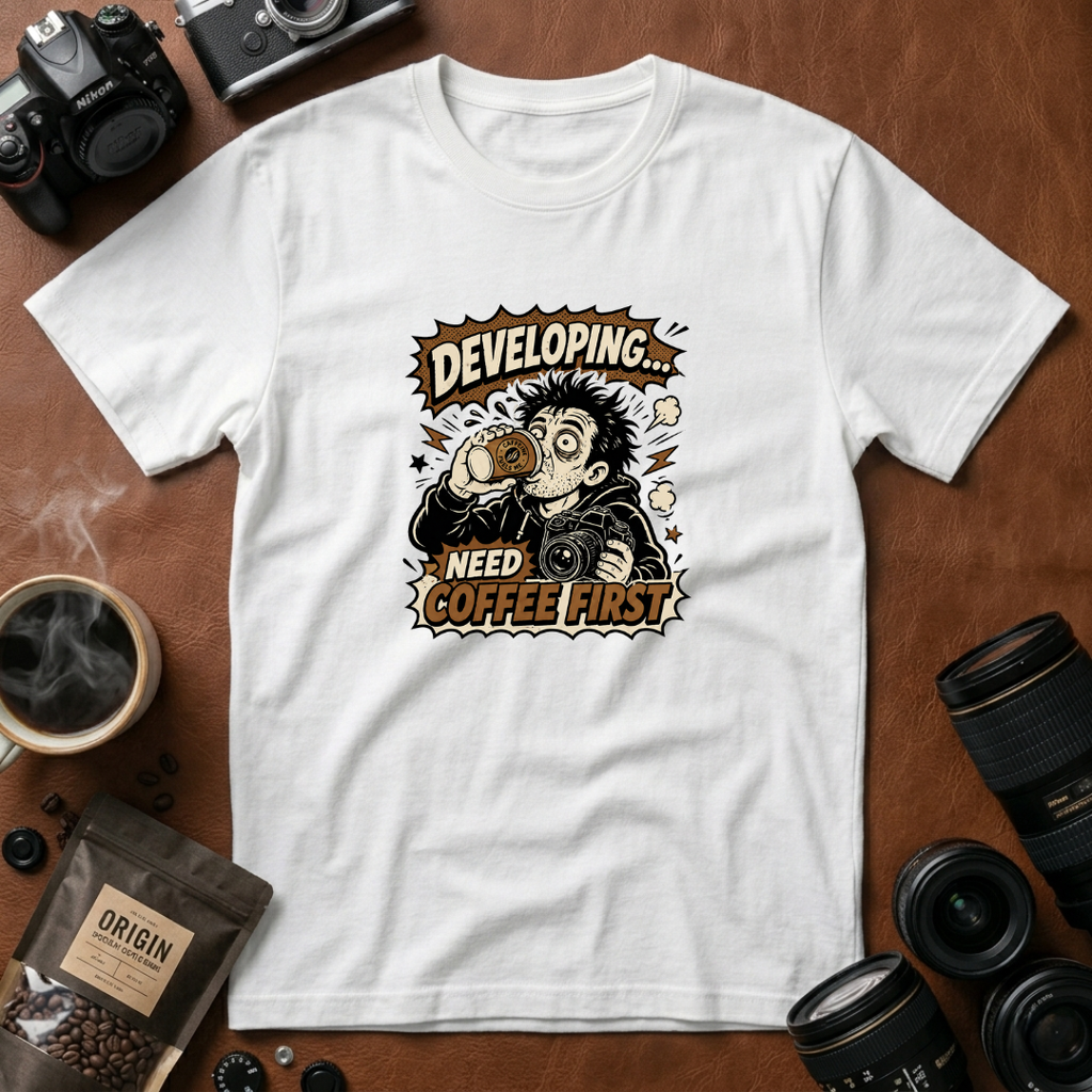 Developing Need Coffee First T-Shirt (Variation A)