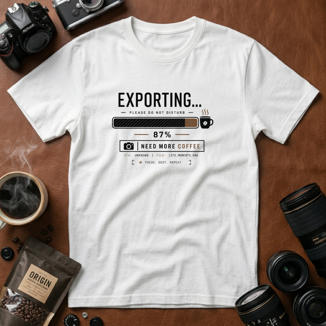 Exporting Need More Coffee T-Shirt (Variation B)