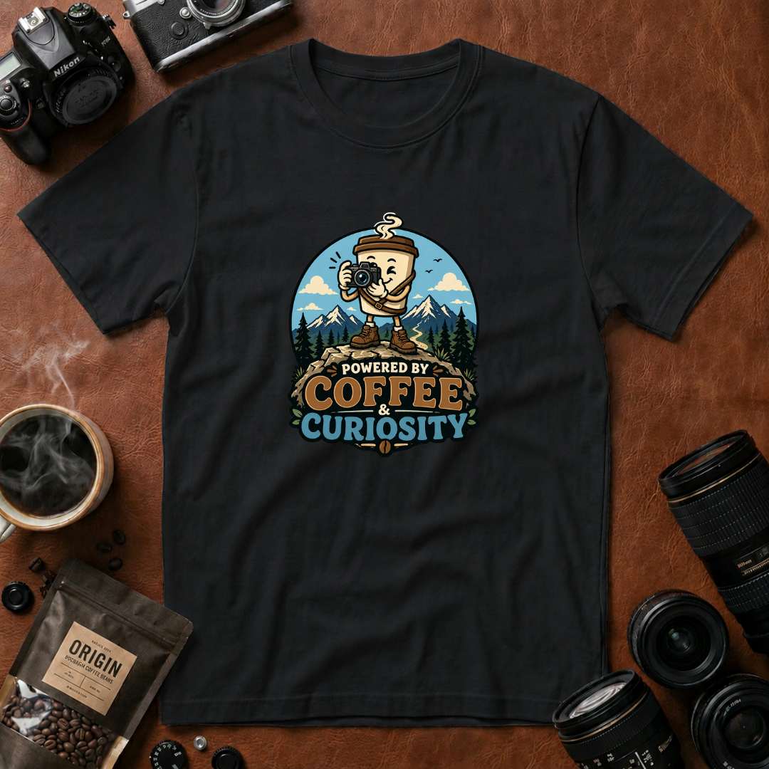 Powered by Coffee & Curiosity T-Shirt