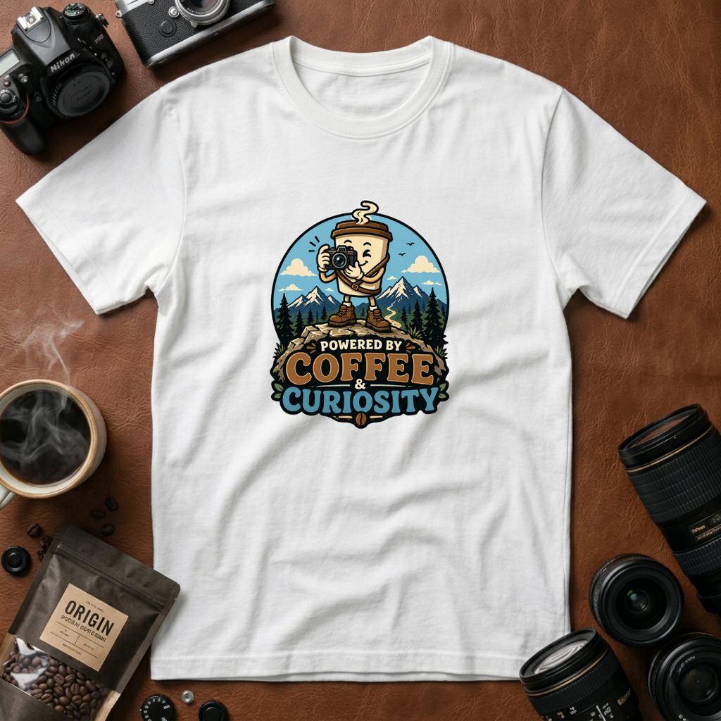 Powered by Coffee & Curiosity T-Shirt