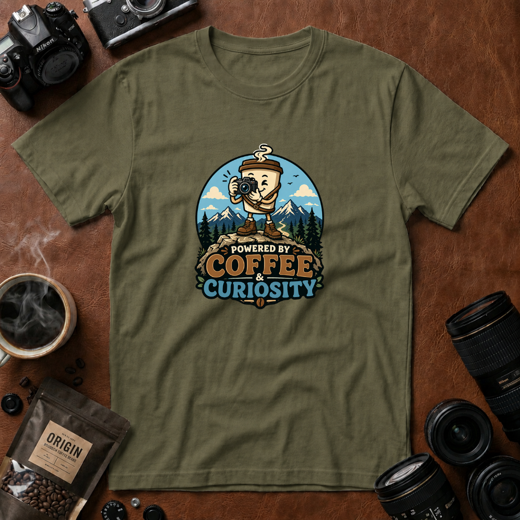 Powered by Coffee & Curiosity T-Shirt
