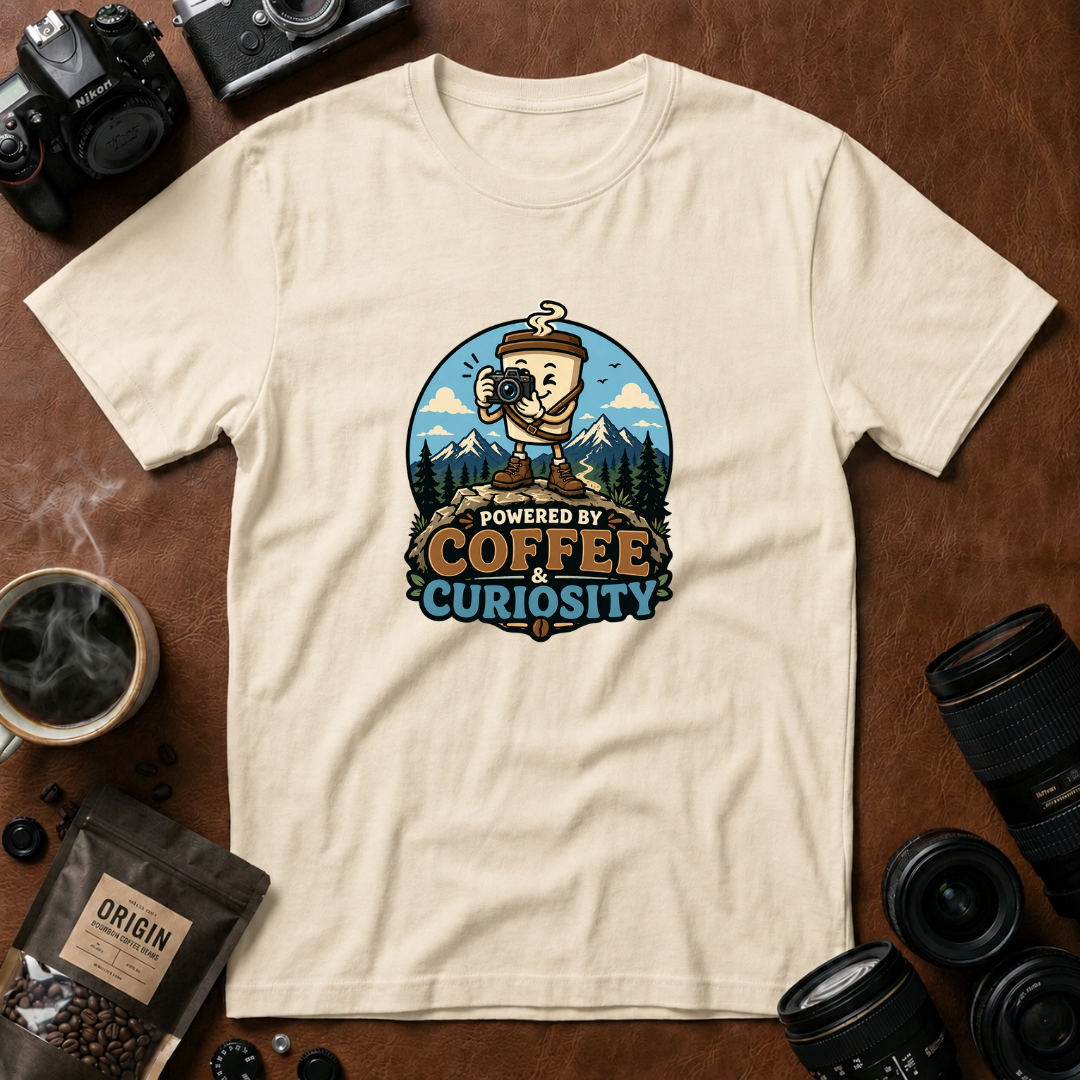 Powered by Coffee & Curiosity T-Shirt