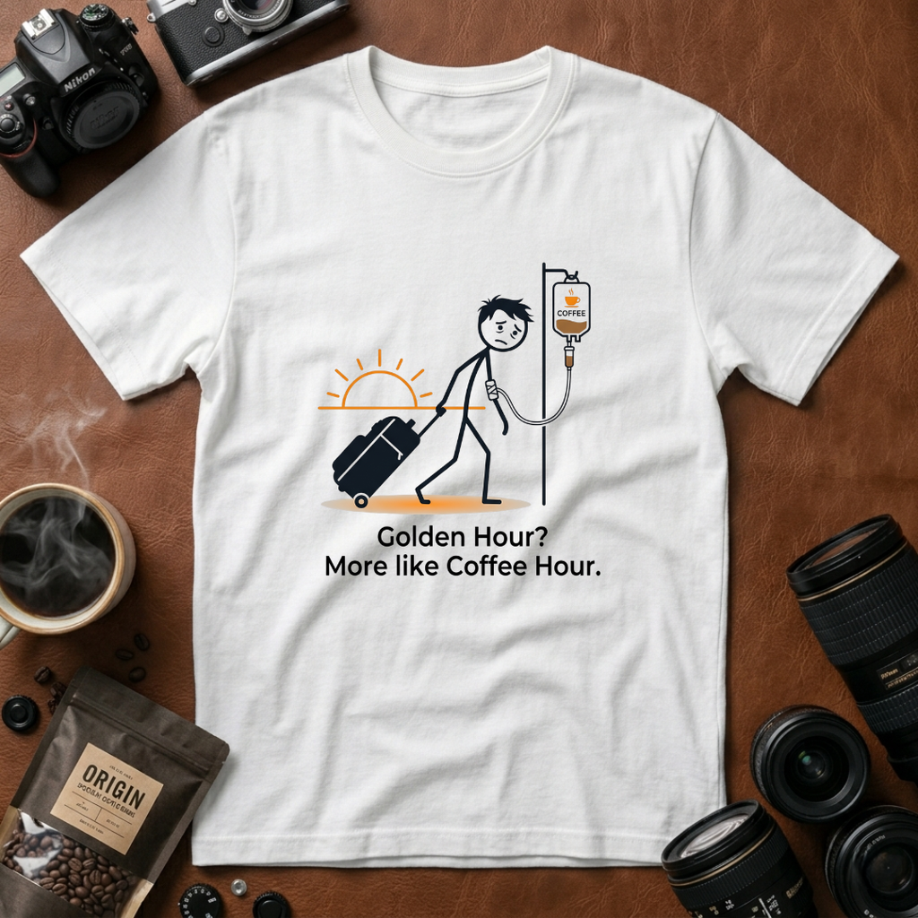 Golden Hour More Like Coffee Hour T-Shirt (Variation A)