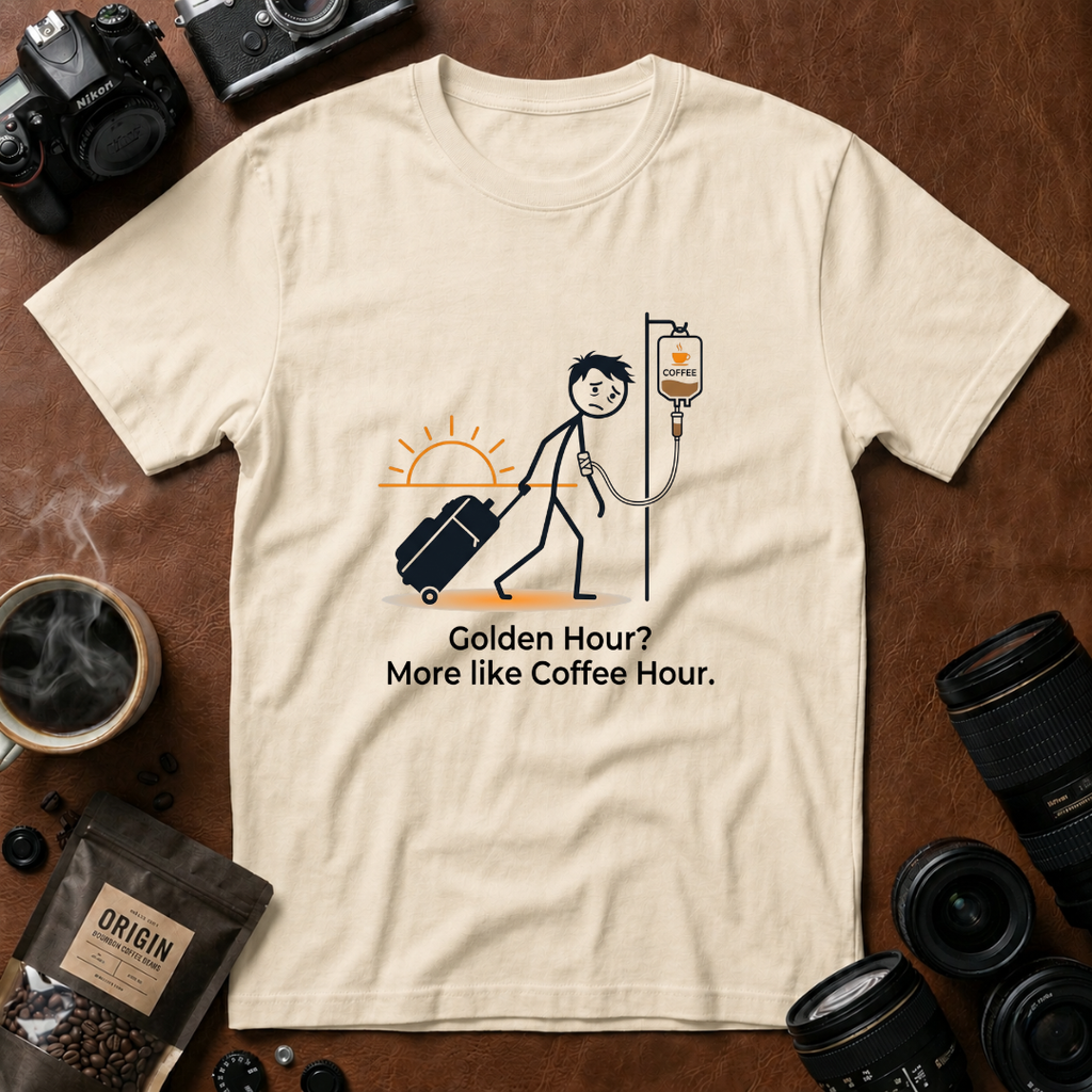 Golden Hour More Like Coffee Hour T-Shirt (Variation A)
