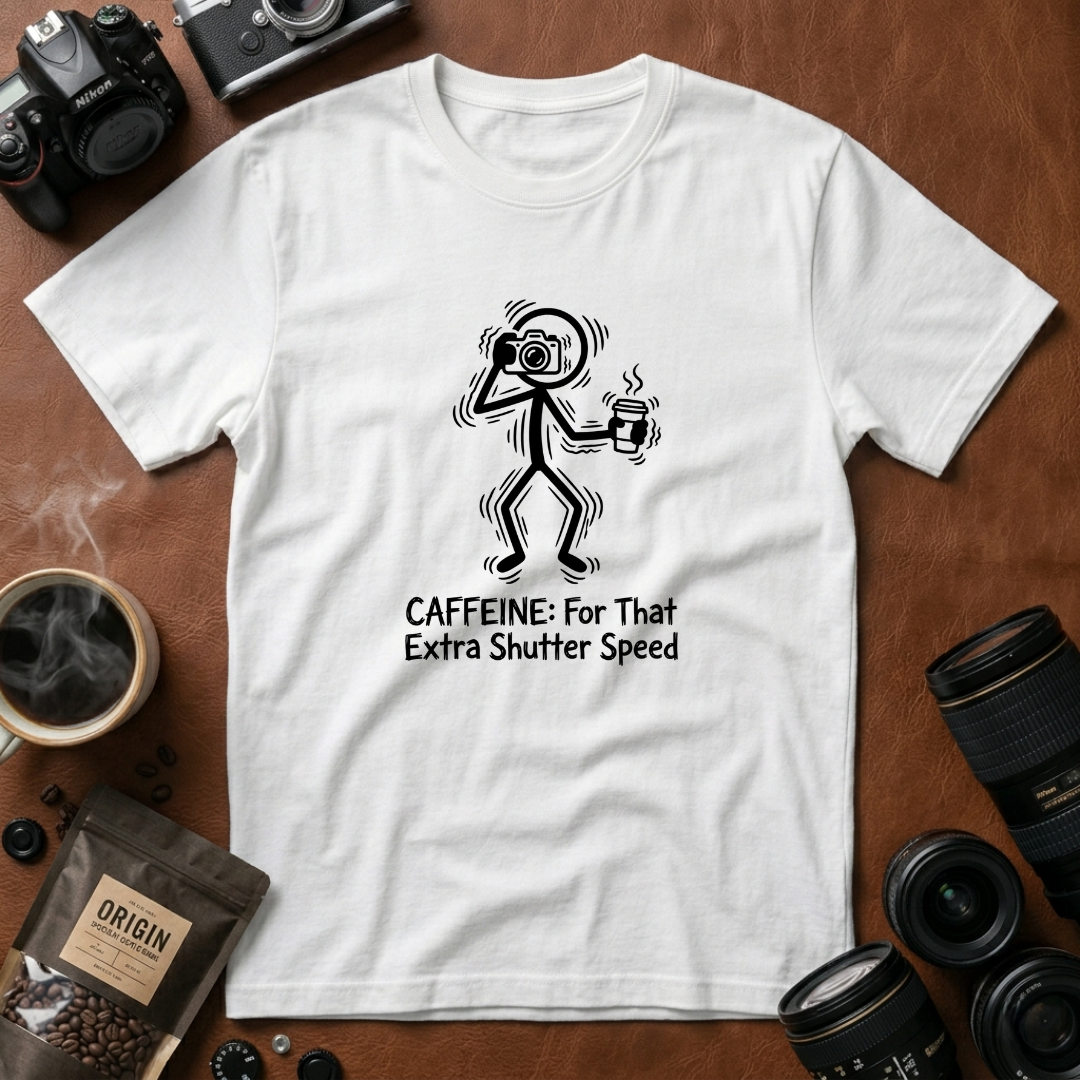 Caffeine For That Extra Shutter Speed T-Shirt (Variation A)