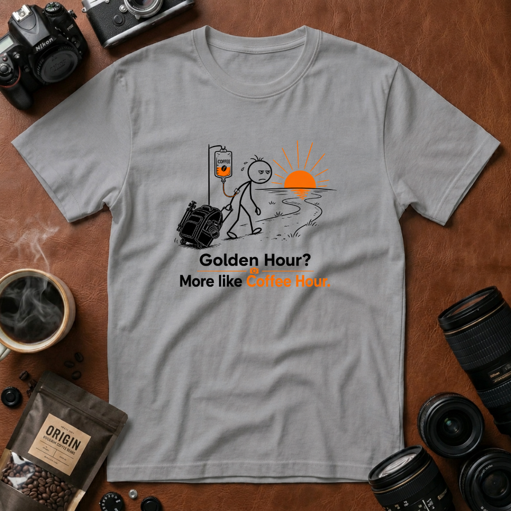 Golden Hour More Like Coffee Hour T-Shirt (Variation B)