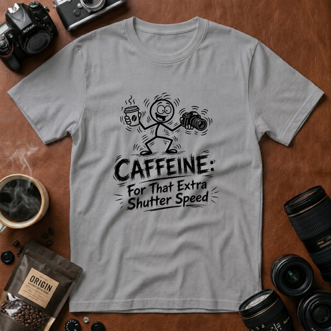 Caffeine For That Extra Shutter Speed T-Shirt (Variation B)